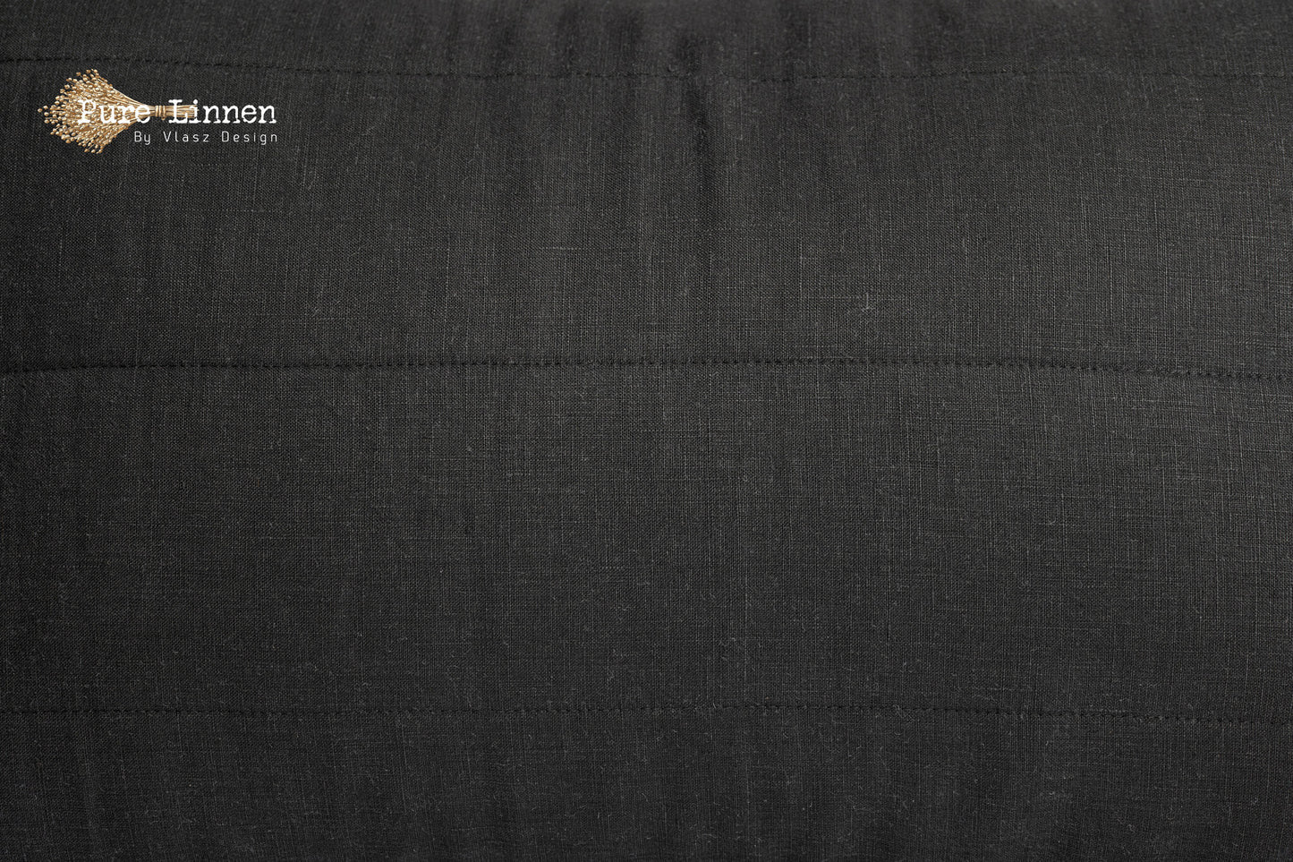 Linen Throw Pillow Black/Stripes - Pure Linen