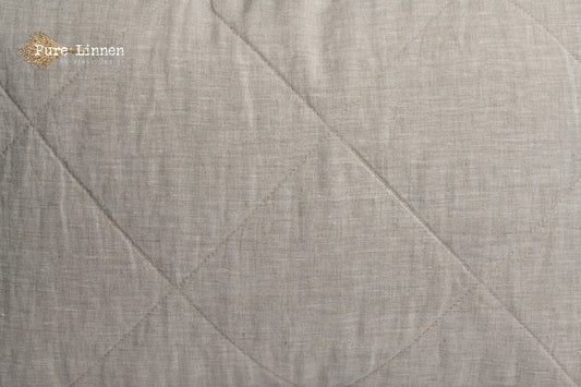 Tagesdecke aus Leinen, Natur/Diamant – reines Leinen