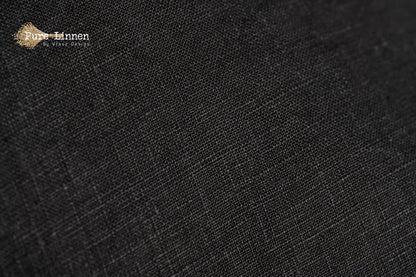 Linen Duvet Cover Black/Bows - Pure Linen