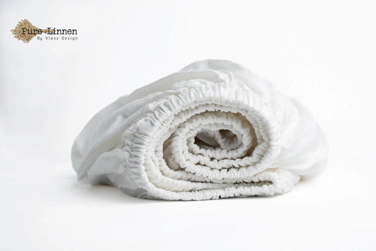 Linnen Hoeslaken Wit/30cm - Pure Linnen