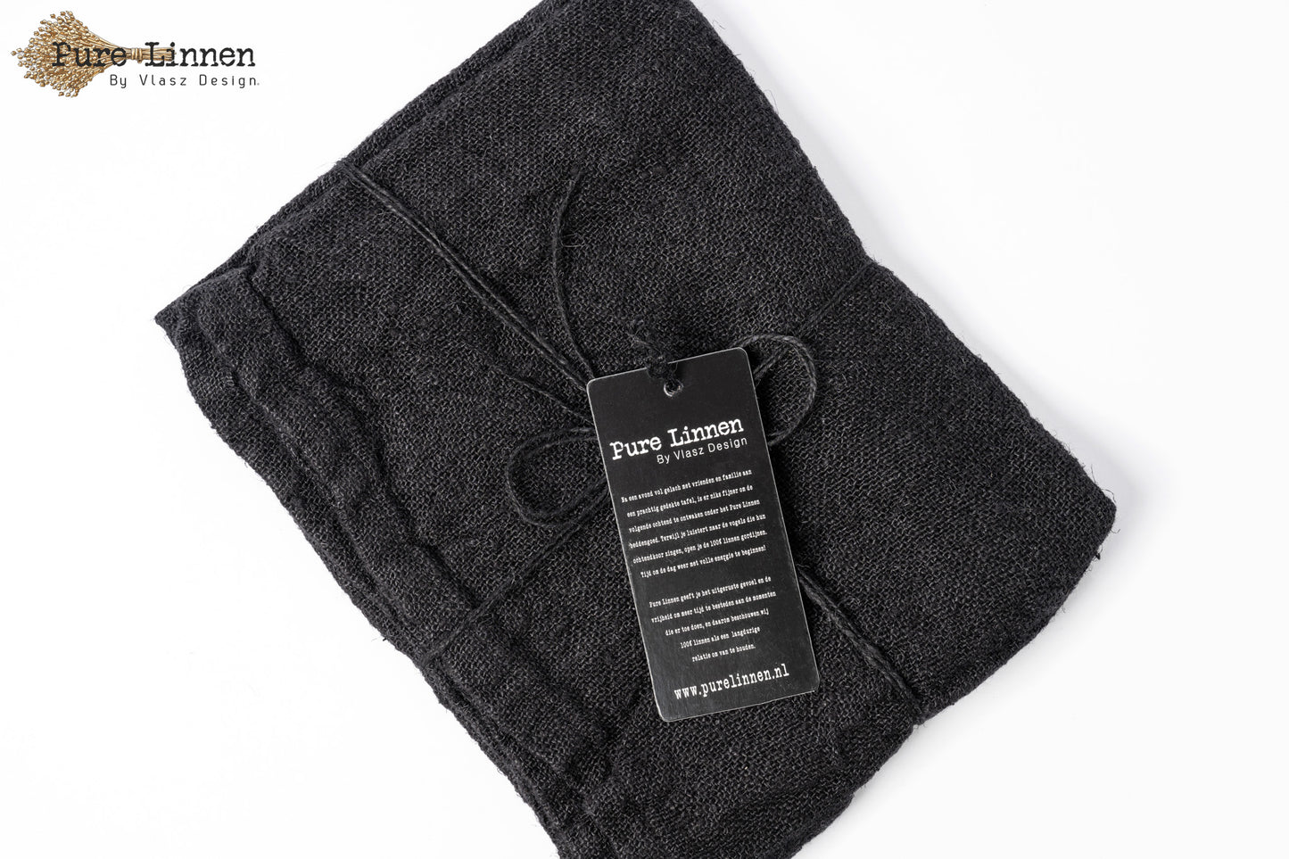 Theedoek 100% linnen black - Pure Linnen