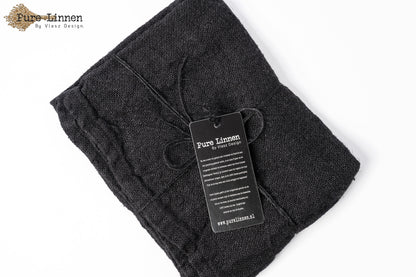 Theedoek 100% linnen black - Pure Linnen