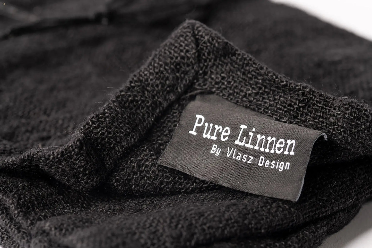 Tea towel Sara 100% linen black with loop - Pure Linen