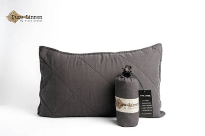 Linen Throw Pillow Dark Grey/Diamond - Pure Linen