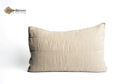 Linen Throw Pillow Natural/Stripes - Pure Linen
