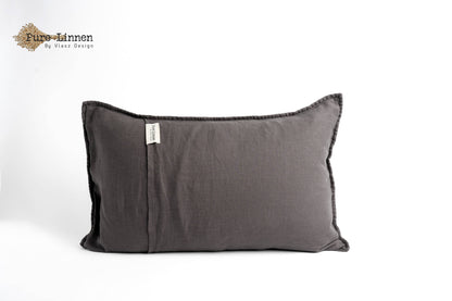 Linen Throw Pillow Dark Grey/Diamond - Pure Linen