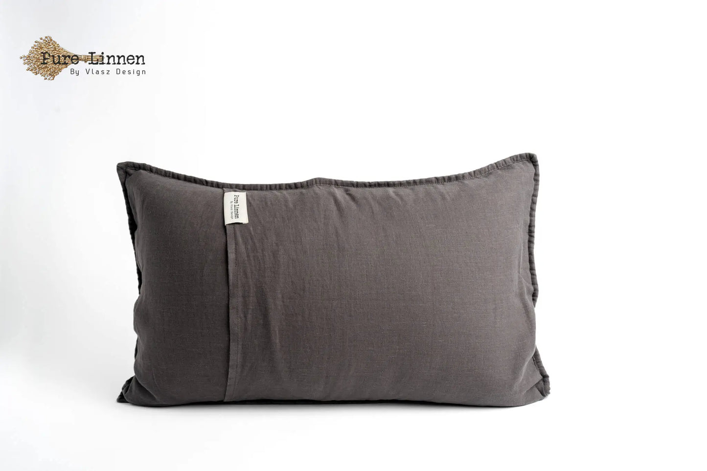 Linen Throw Pillow Dark Grey/Stripes - Pure Linen