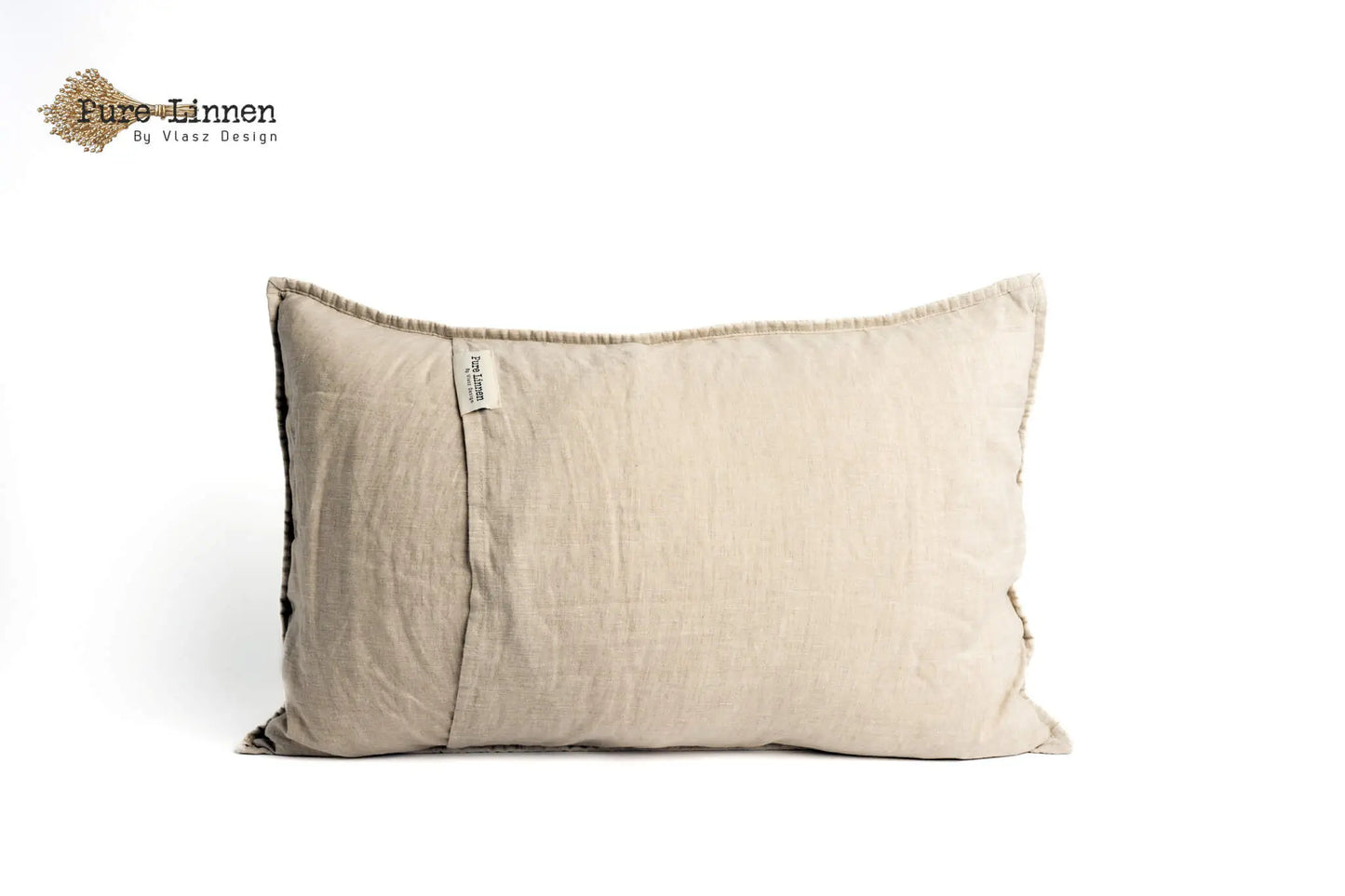 Linen Throw Pillow Natural/Stripes - Pure Linen