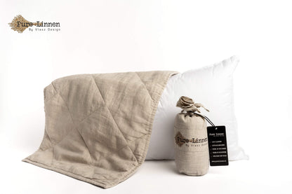 Linen Throw Pillow Natural/Diamond - Pure Linen
