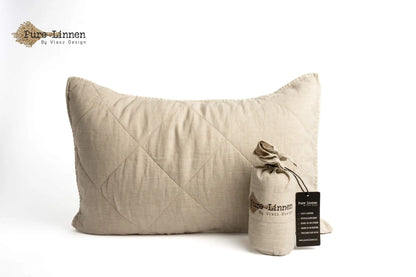 Linen Throw Pillow Natural/Diamond - Pure Linen