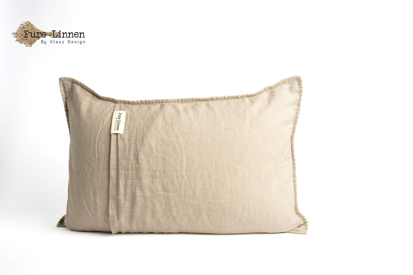 Linen Throw Pillow Natural/Diamond - Pure Linen