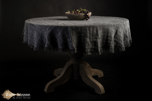 Tablecloth Round 100% linen "Hannah" StoneWashed 
