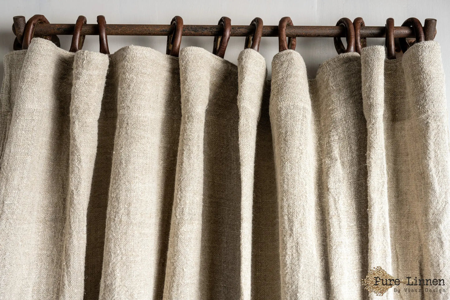 Curtain Abigail - 100% Linen (with leather hanging loops)