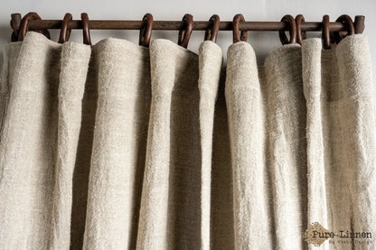 Curtain Abigail - 100% Linen (with leather hanging loops)