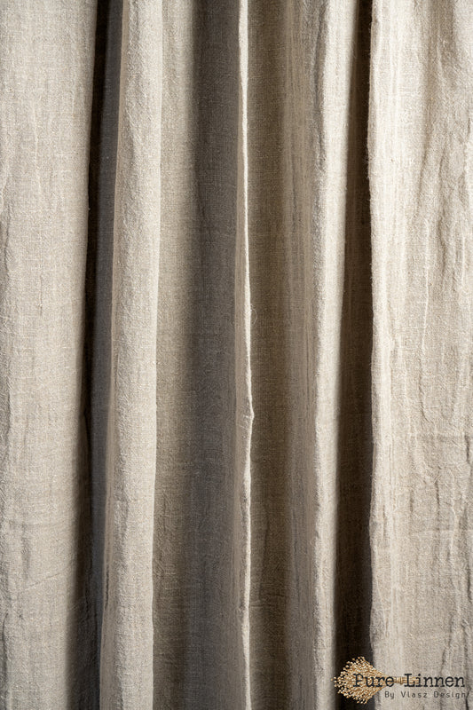 Vorhang Abigail – 100 % Leinen (mit Lederschlaufen zum Aufhängen)