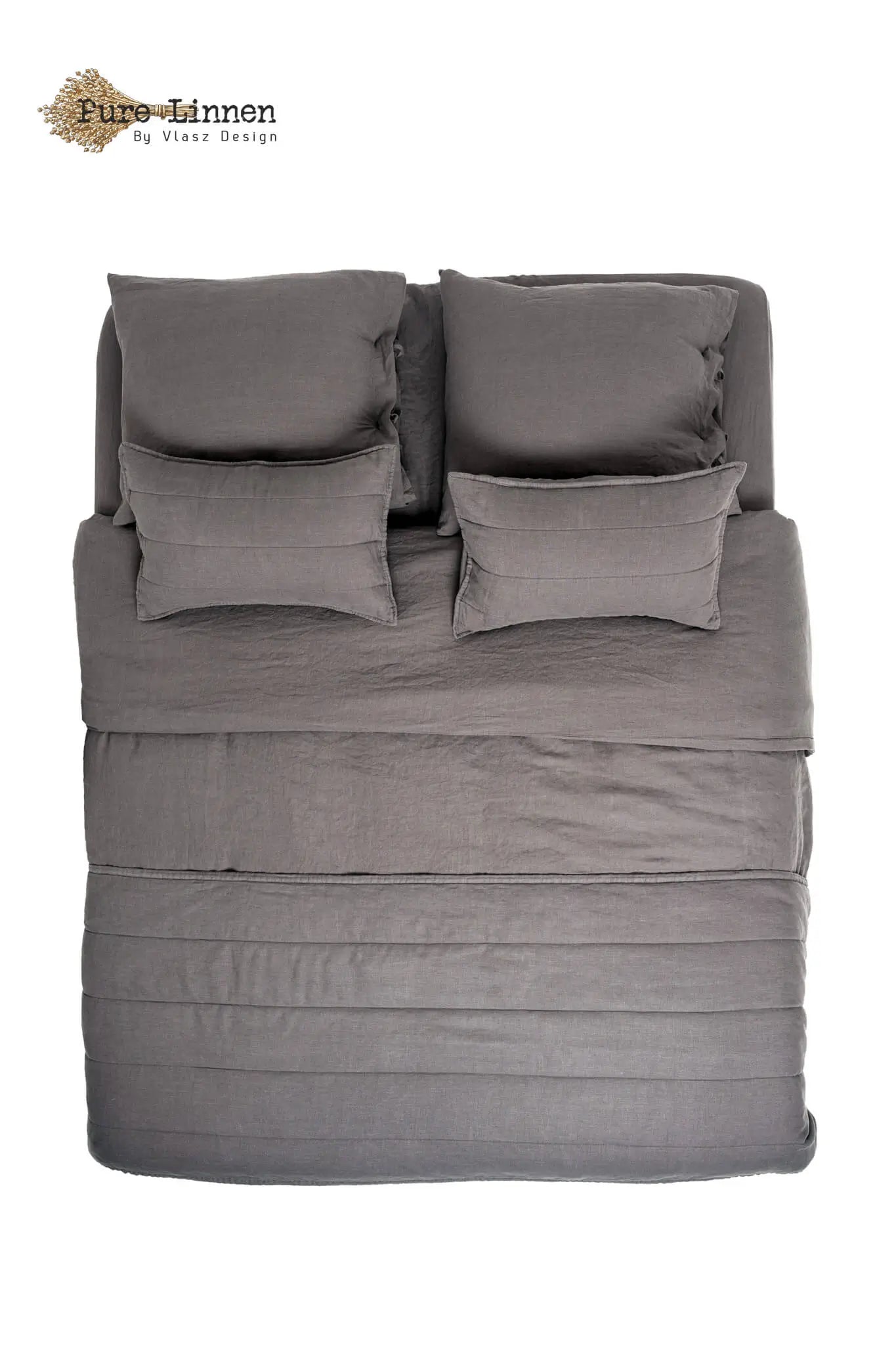 Linen Throw Pillow Dark Grey/Stripes - Pure Linen