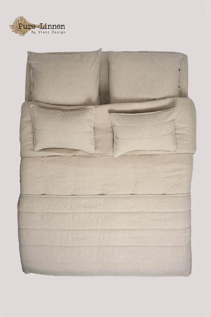 Linen Bed Runner/Bed Runner Natural/Stripes - Pure Linen