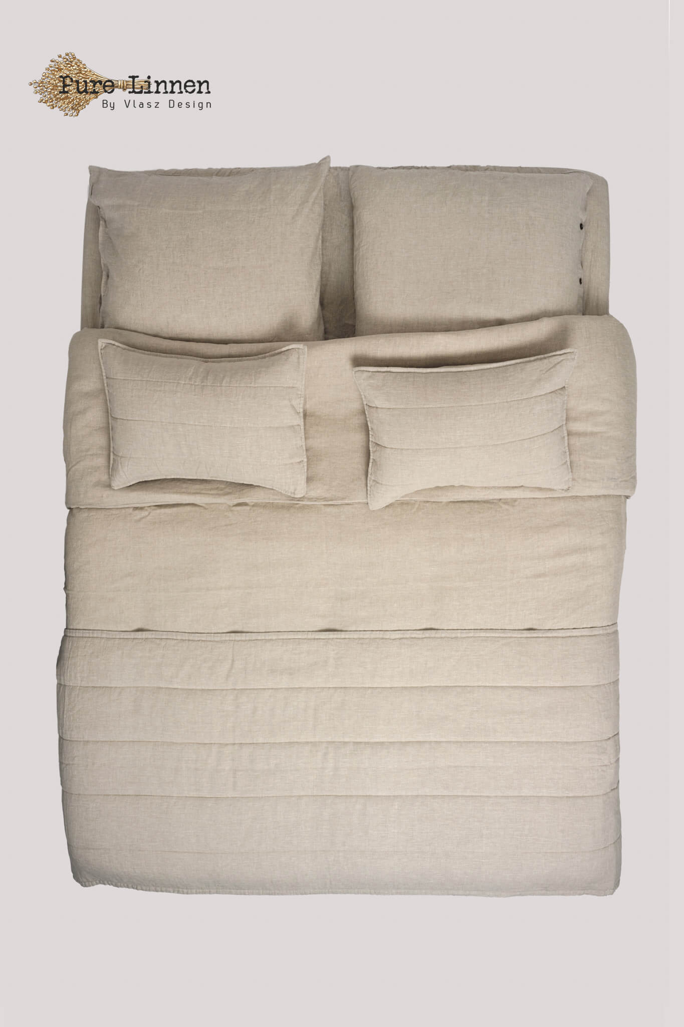 Linen Throw Pillow Natural/Stripes - Pure Linen