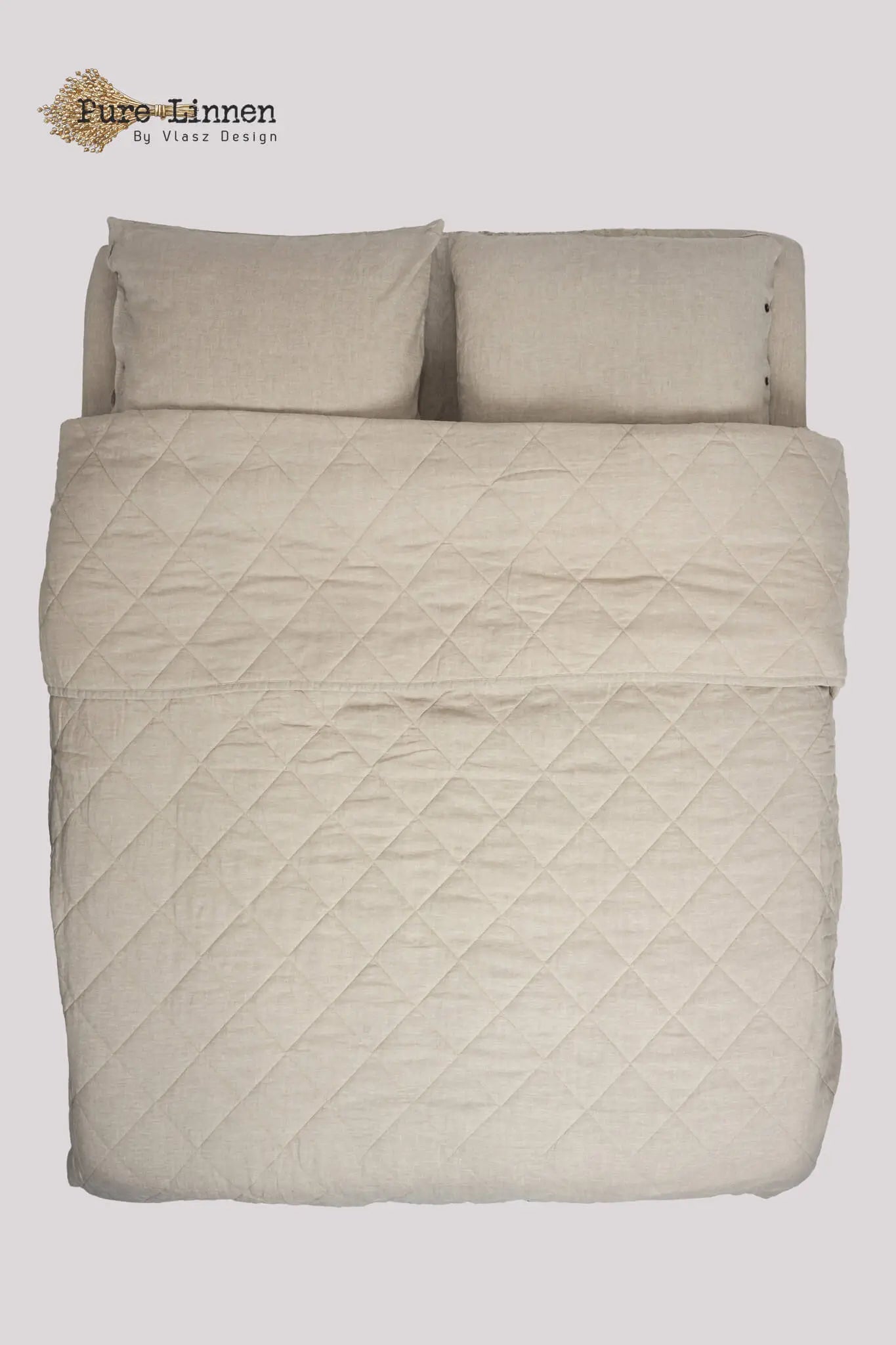 Linen Bedspread Natural/Diamond - Pure Linen