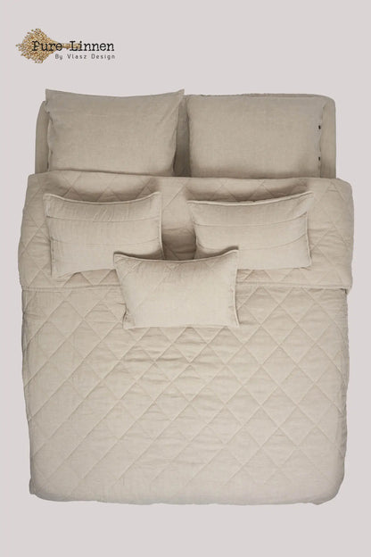 Linen Bedspread Natural/Diamond - Pure Linen
