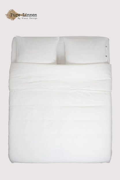Linen Duvet Cover White/Bows - Pure Linen