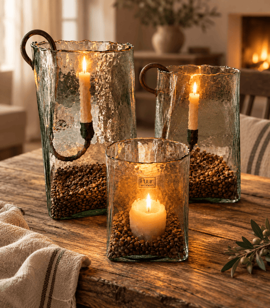 Windlicht Flor -Puur Wonen- Linker op de afbeelding