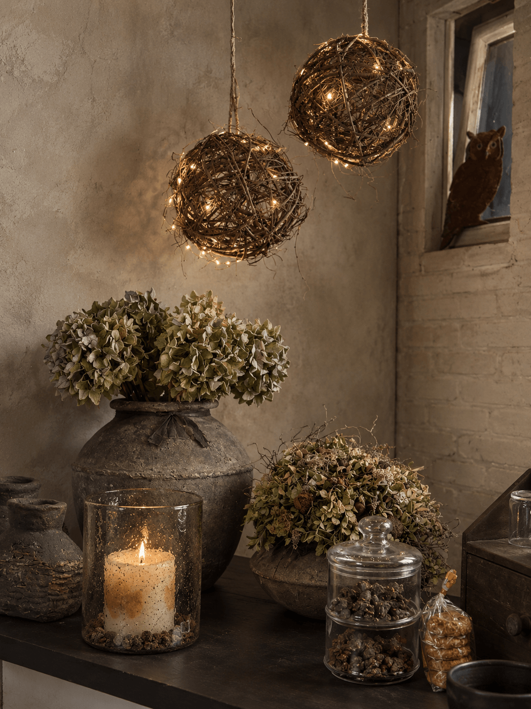 Wilgenbol met LED-verlichting – Warm wit