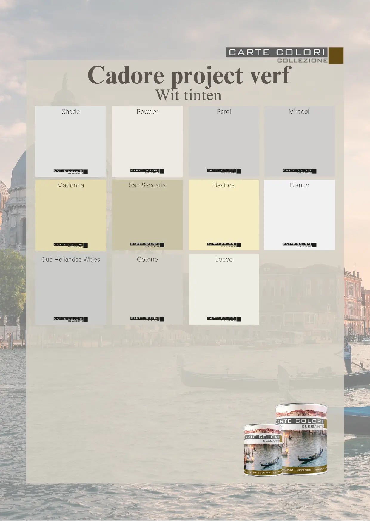Cadore afwasbare muurverf, Carte Colori, Wittinten