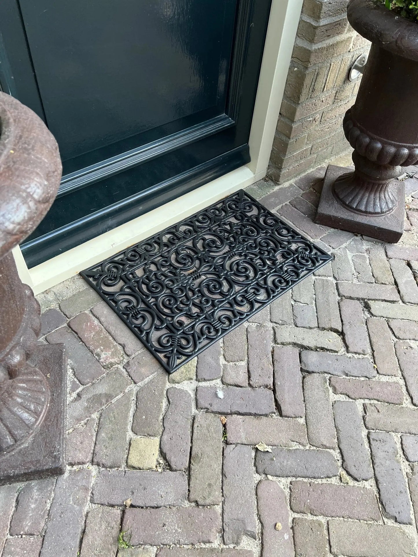 Doormat rubber black rectangular