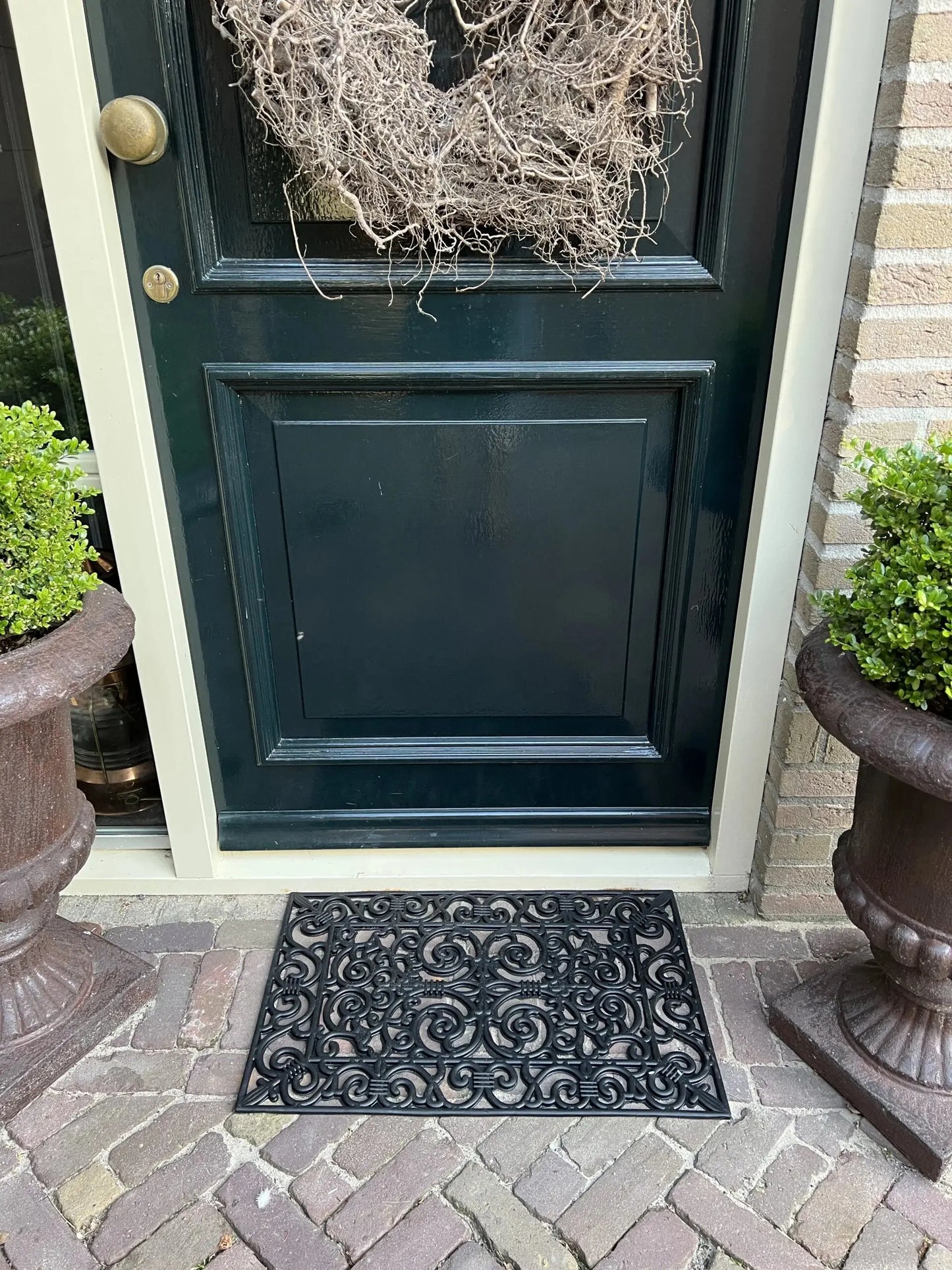 Doormat rubber black rectangular