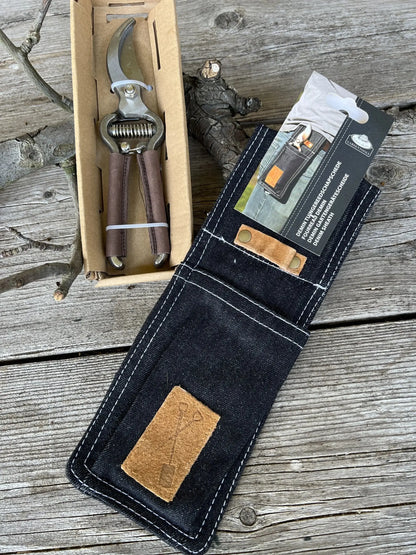 Pruning shears with leather handle