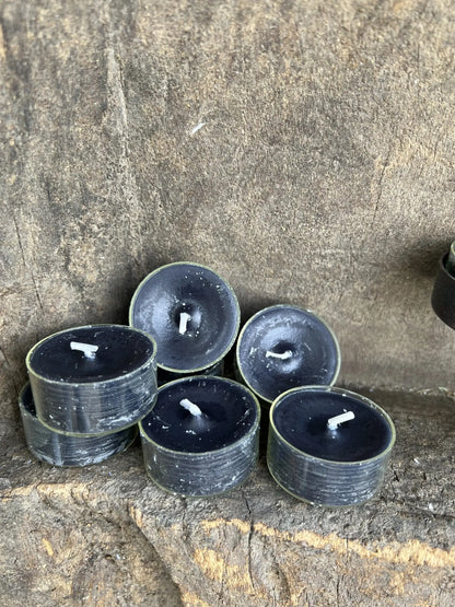 Tea lights black, bag of 60 pieces, 4 cm.