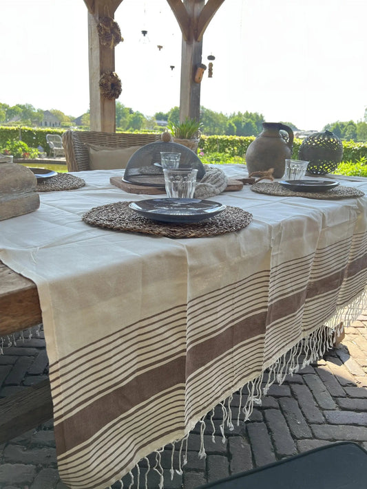 Fouta-Plaid Brown Raye