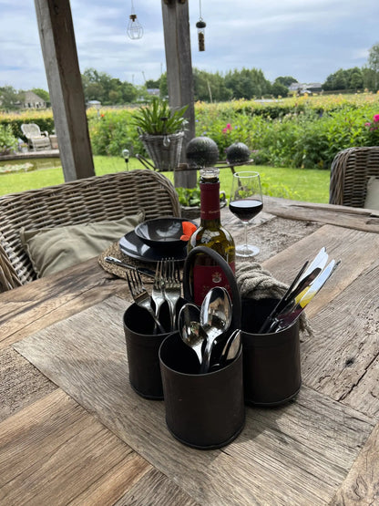 Iron bottle holder with handle, (4 compartments)