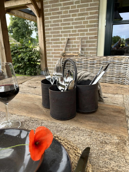 Iron bottle holder with handle, (4 compartments)
