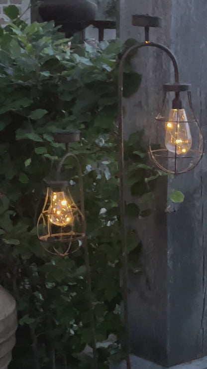 Gebogen Staan lamp LED solar roest,  Druppelvorm XL