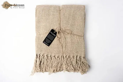 Linen Delilah Plaid Natural Pure Linen 130x190 cm