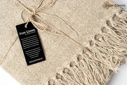 Linen Delilah Plaid Natural Pure Linen 130x190 cm