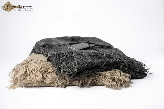Linen Delilah Plaid Natural Pure Linen 130x190 cm