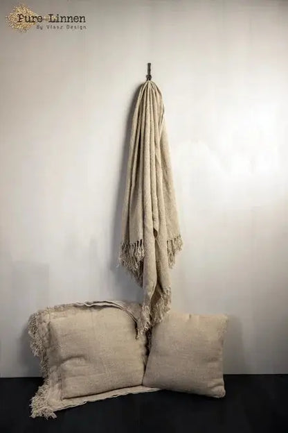 Linen Delilah Plaid Natural Pure Linen 130x190 cm