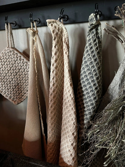 Theedoek mini wafel beige-oker