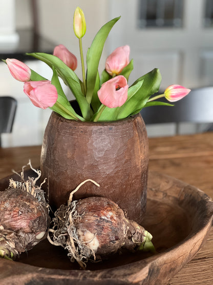 Bunch of light pink artificial tulips, 30 cm.