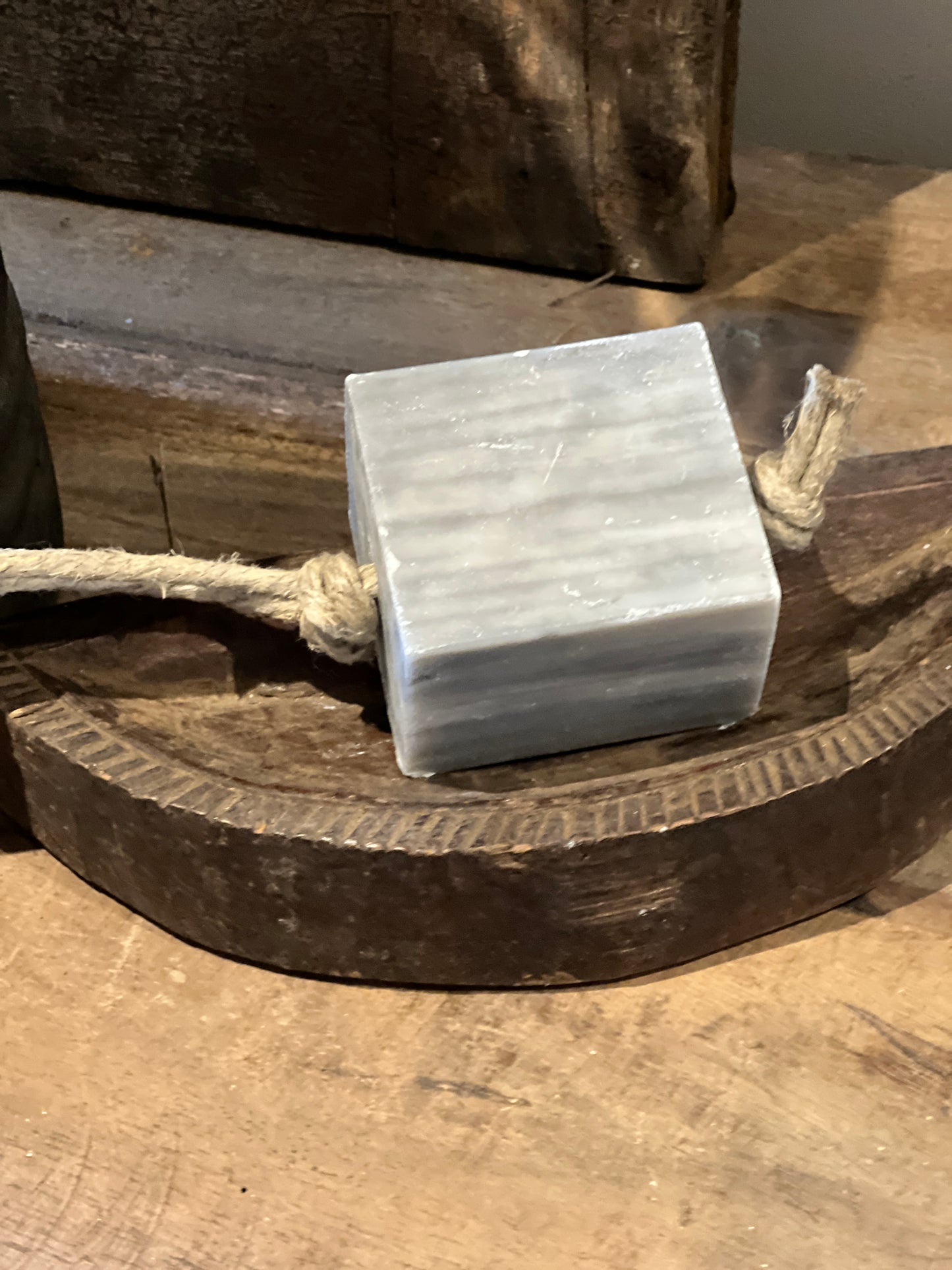 Block soap on a sturdy cord (Grey)