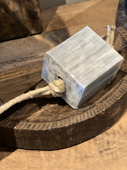 Block soap on a sturdy cord (Grey)