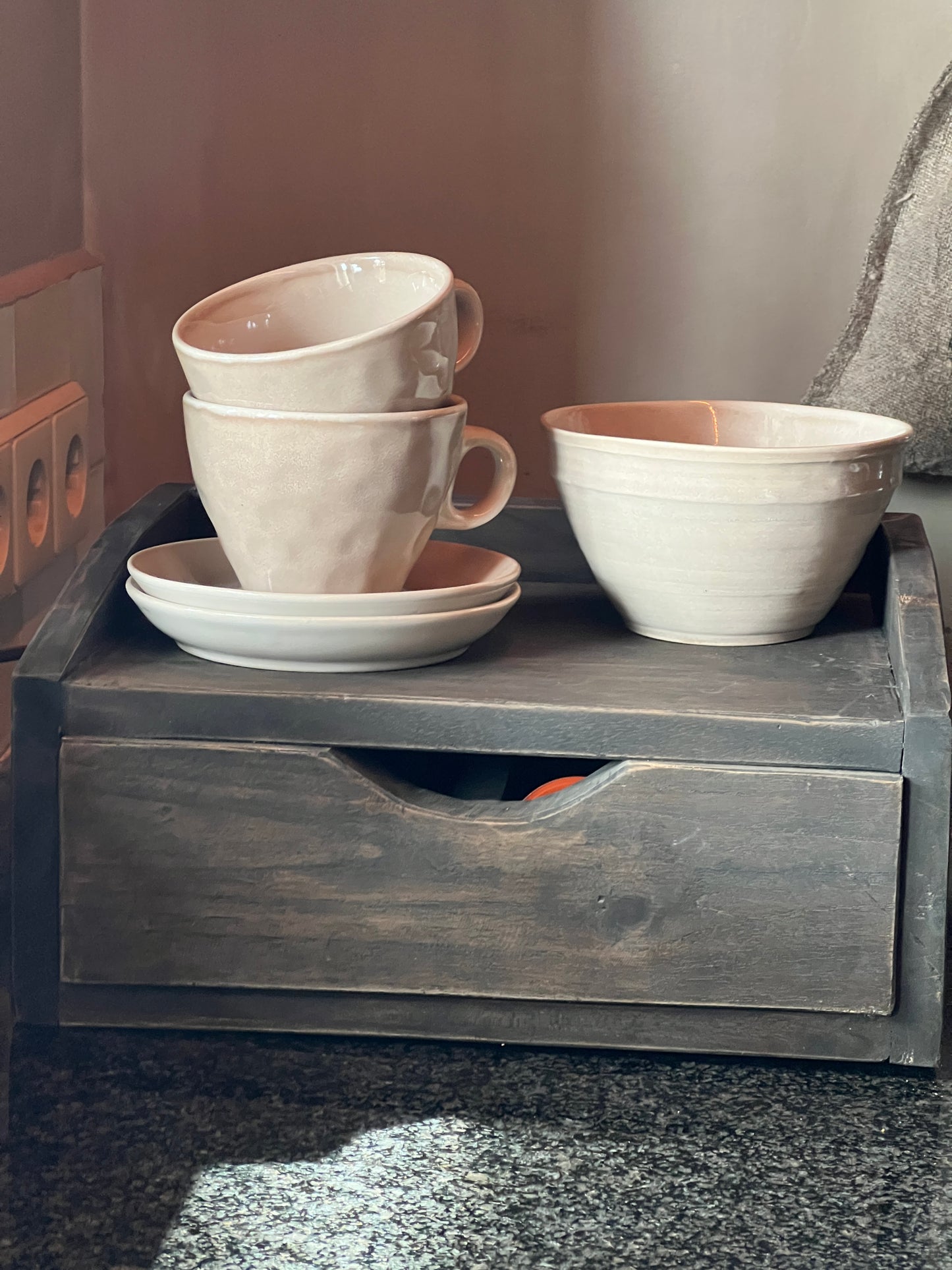 Coffee tray with drawer size L