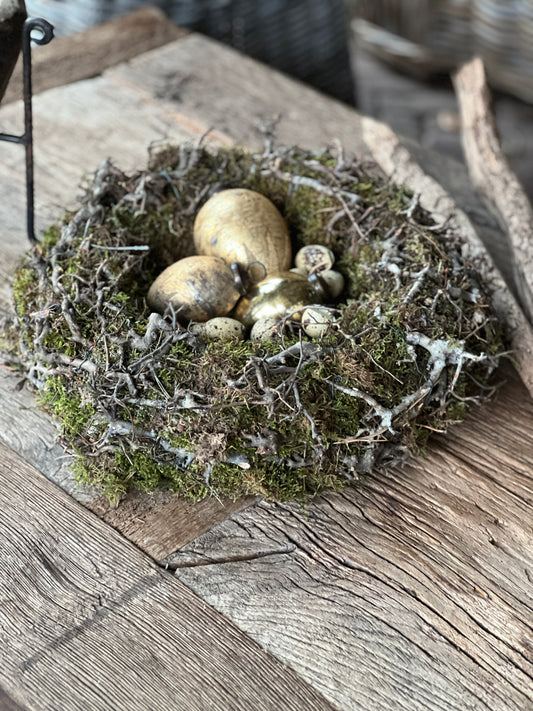 Bonsai-Nest mit Moos – Grünbraun – 40 cm
