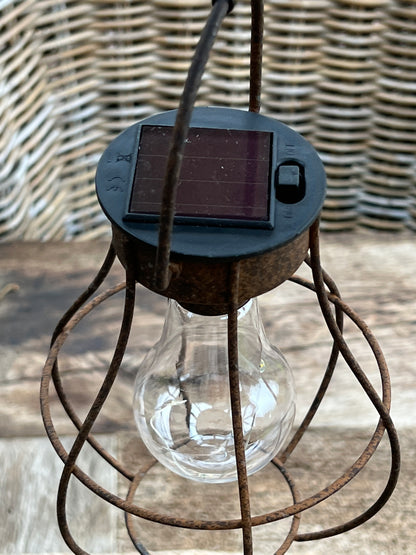 Hanglamp LED solar roest, druppelvorm