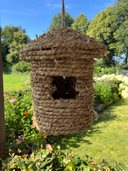 Bird's nest around straw